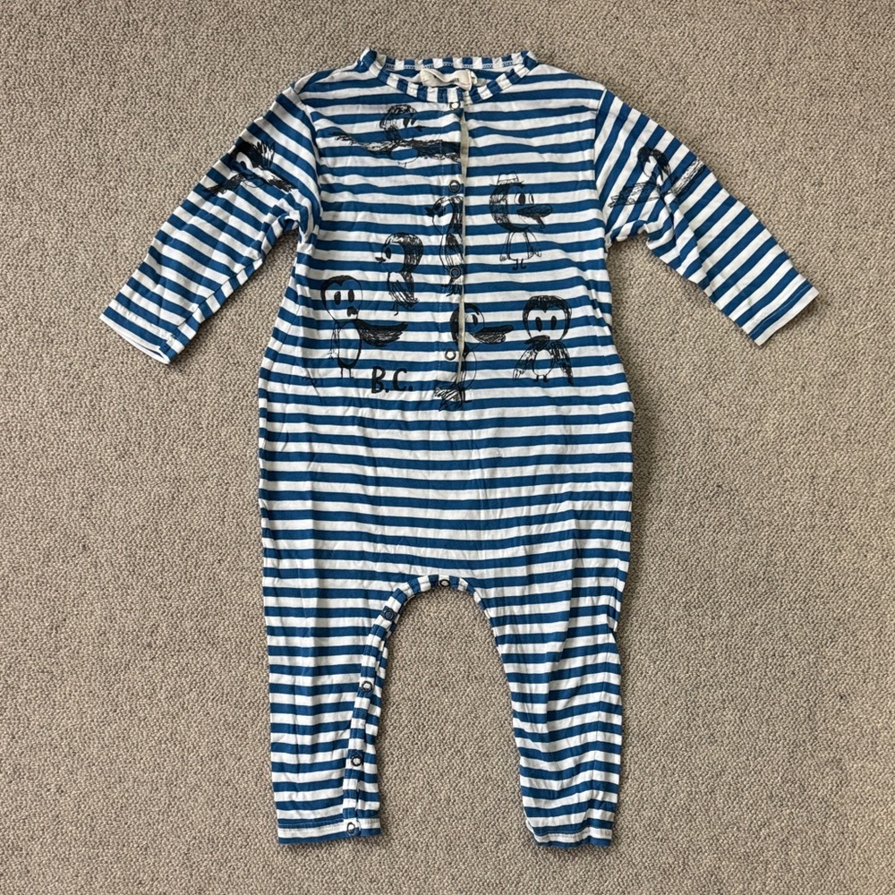 Bobo Choses Navy and White Striped Footie